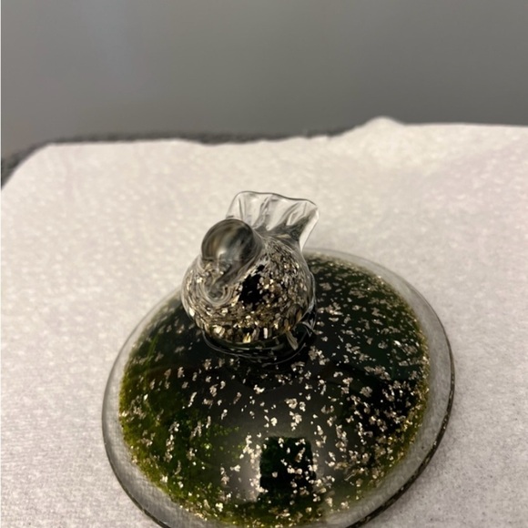 1960's MURANO ITALY ART GLASS GOLD AVENTURINE BIRD DESIGN SCULPTURE PAPERWEIGHT - Picture 4 of 7